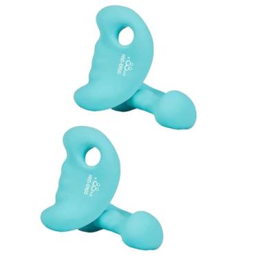 Imagem de oshhni 2x Halteres de exercício de peso de mão com design ergonômico antiderrapante e pega fosca para corrida, corrida, pilates e força, Azul