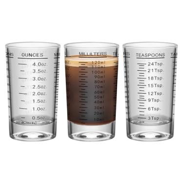 Imagem de Copo medidor de copo de dose de 3 peças, copo de base pesada de 113 g, copos de dose expresso, copo líquido, copos redondos de shot, copos pequenos para vodca, uísque, tequila, expresso, licor (3