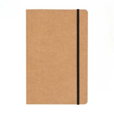 Imagem de KIT 10 Caderneta Bloco Caderno em Kraft Sem Pauta 80 Páginas e Elástico Tamanho