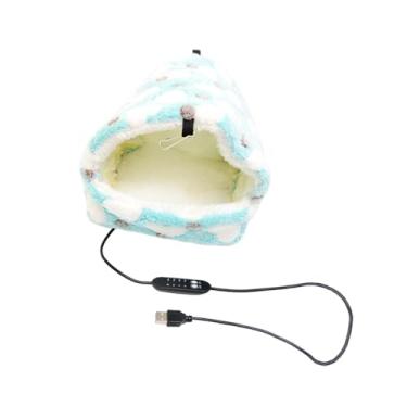 Imagem de Ｂｅｓｇａ Hamster Warm House Fleece Hut Alimentado Por USB Confortável Pet Supplies Rede Pendurado para Ouriço Chinchila Pássaros, Azul L