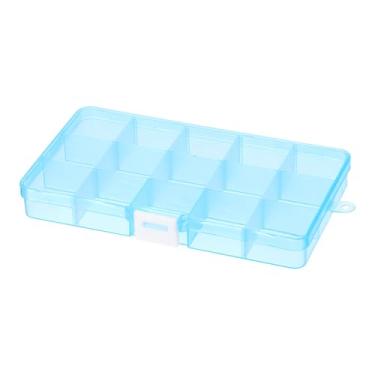 Imagem de Organizador de berloques de unhas de 17 x 10 x 2,5 cm, 1 organizador de artesanato e caixa de armazenamento, organizador de contas de plástico transparente, artesanato, joias, ferramentas de pesca