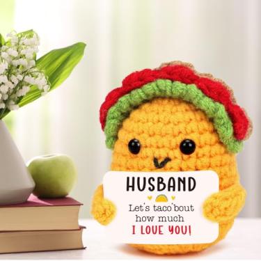 Imagem de Mini Husband Taco Gift – Handmade Funny Crochet I Love You Gift for Him from Wife – Cute Anniversary Birthday Just Because Token