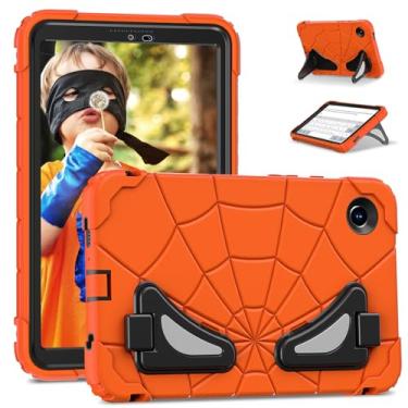 Imagem de AKABEILA Capa de tablet compatível com Samsung Galaxy Tab A11+ 2025 de 11 polegadas, leve, à prova de choque, resistente, com suporte para crianças, meninos, bebês, laranja, preto