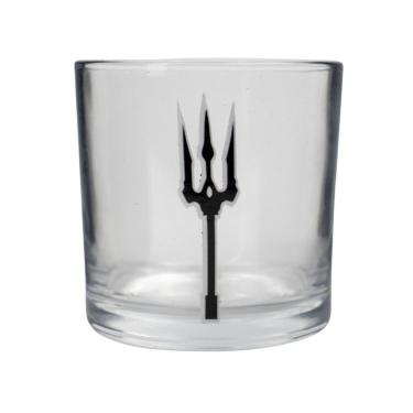 Imagem de Copo De Whisky Vidro Exú Tridente Trabalhado 300 Ml