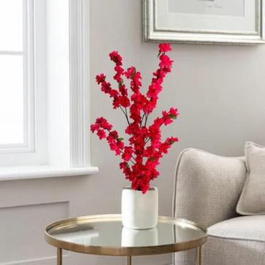 Imagem de Conjunto 5 Flores Sakuras Artificiais para Decoração Interna com Toque