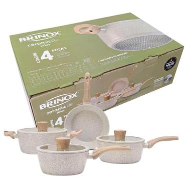 Imagem de Jogo De Panelas Brinox Antiaderente Sirius 4 Pç Vanilla