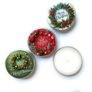 Imagem de Kit 3 mini Velas aromáticas natalinas - Lembrancinha de Natal