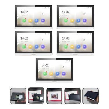 Imagem de 5x Tela Vídeo Porteiro Ip Hikvision Ds-kh6350-wte1 Wifi Novo