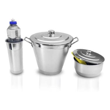 Imagem de 2X Kit De Pia Organizador Em Aluminio - Polido E Lixado