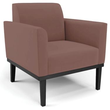 Imagem de Poltrona Decorativa Base Madeira Preto Maressa Veludo Rosê - Ibiza
