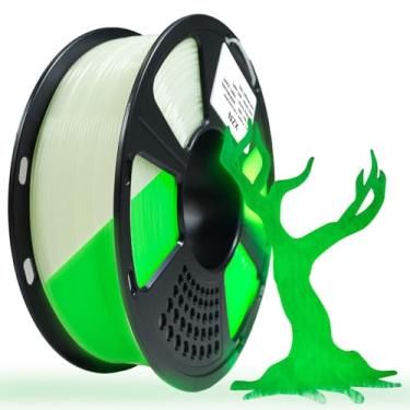 Imagem de XZN Filamento PLA que brilha no escuro, filamento de impressora 3D 1,75 mm, filamento PLA brilhante de 1 kg luminoso (verde brilhante)