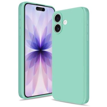 Imagem de Btstring Capa para iPhone 17, capa de silicone macio com proteção de câmera atualizada, capa fina à prova de choque com forro de microfibra antiarranhões, verde menta