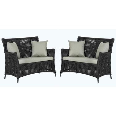 Imagem de 2 Sofás área Externa Igapó Alumínio Preta Corda Náutica E3 Preto