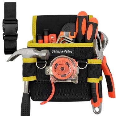 Imagem de Bolsa de ferramentas, bolsa de eletricista profissional, organizador de cinto com vários bolsos, adequada para eletricistas/carpinteiros/plumbe (amarelo)