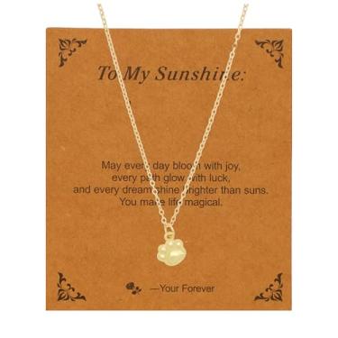 Imagem de Joias para animais de estimação, colar com estampa de pata de cachorro, pingente de ouro, para amantes de cães, presentes de simpatia para sua irmã, esposa, avó, perda de animal de estimação querido