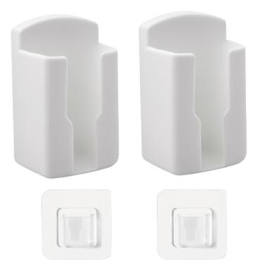 Imagem de Suporte autoadesivo para controle remoto de TV, pacote com 2 organizadores de parede para controles remotos, telefones e pequenos acessórios