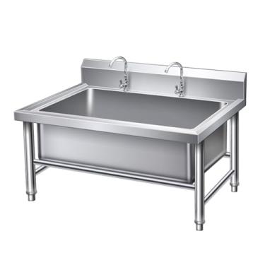 Imagem de TRGCJGH Pia de esfregão de piso comercial, pia utilitária para porão, lavagem de pia de aço inoxidável, para garagens comerciais de cozinha (80 x 60 cm/12,4 x 23,15 pol., C)