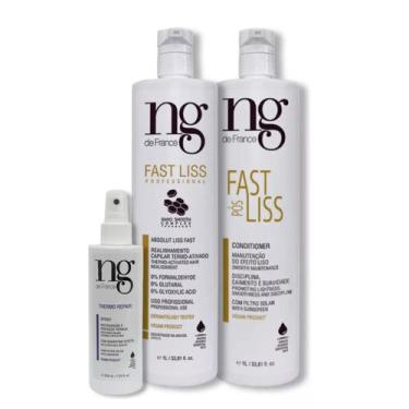 Imagem de Kit Ng De France Fast Liss + Spray Thermo + Cond. Pós Fast L
