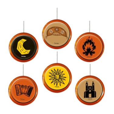 Imagem de Ioiô para Lembrancinha Festa Junina Sertão - 6 unidades - Rizzo - Pers