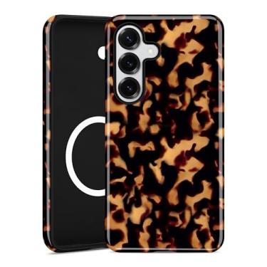 Imagem de Aitipy Capa magnética de tartaruga para Samsung Galaxy S24 FE, compatível com MagSafe, linda estampa de leopardo marrom e TPU macio e policarbonato rígido à prova de choque para mulheres e meninas