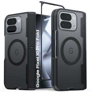 Imagem de Vividarm Capa dobrável para Google Pixel 10 Pro compatível com MagSafe, [suporte oculto] [protetor de tela frontal] [proteção de dobradiça] Capa magnética à prova de choque de grau militar para Pixel