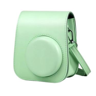 Imagem de Bolsa Case Capa com Alça para Câmeras Instax Mini 12/11, Disponível em Branco, Lilás, Verde, Rosa, Azul e Colorida (Verde Menta)