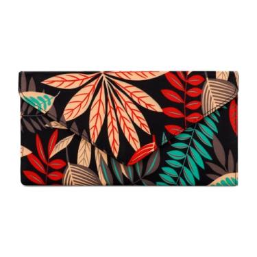 Imagem de HAWEE Carteira feminina estilo envelope, capa ultrafina para cartão de crédito com bolso para moedas com zíper, 2 janelas para identidade, 8 compartimentos, Bordo vermelho, One Size, Estilo envelope