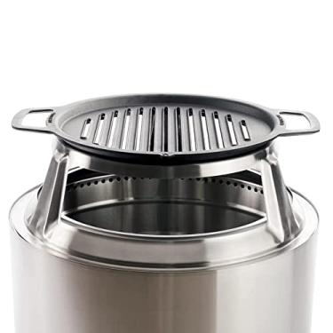 Imagem de Solo Stove Conjunto de churrasqueira Yukon de 68,5 cm grelha de ferro fundido grelha de fogo de aço inoxidável com cubo para elevação, grelha de fogo, grelha de cozinha alimentada a madeira para fogueira