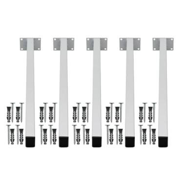 Imagem de Suporte Mão Francesa 5 Un 40cm Lavanderia Grapa De Parafusar Parede Granito Pia Balcão Banheiro Fixar Mármore (Branco)