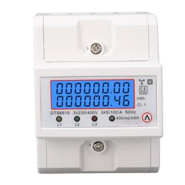 Imagem de Hyuduo Medidor de Energia Em Trilho DIN 3 Fios de Fase 4 Com Display LCD Retroiluminado, Material Retardador de Chamas de PC para Monitoramento Preciso de Energia Em Sistemas Fotovoltaicos, Padrão