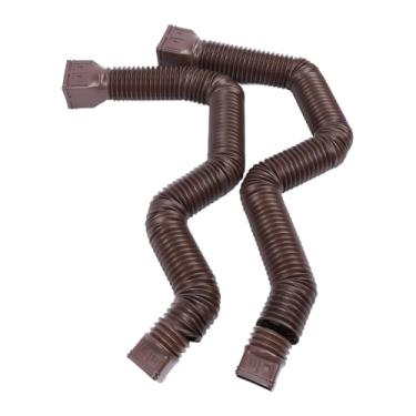 Imagem de Ymiko Extensão de Calha Ajustável de 2 Pacotes, Tubo de Drenagem Flexível de 21 a 58 Polegadas para Gerenciamento Doméstico de água da Chuva, Desviador de Fluxo de Calha Extensível para Proteção de