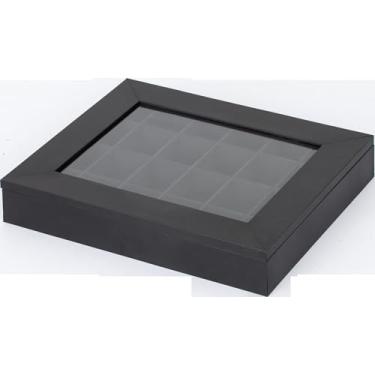 Imagem de Caixa Porta Cápsula de Madeira - Capacidade 20 Cápsulas Três Corações ou Nespresso - Preto