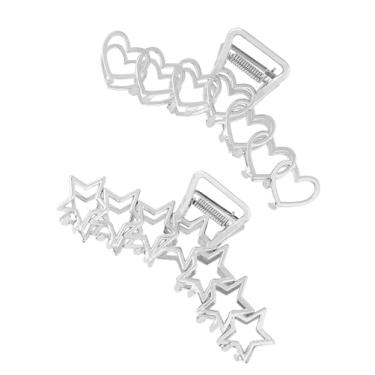 Imagem de Sacina 2 peças de grampos de cabelo punk góticos – clipes de garra em forma de estrela e coração para mulheres e meninas, acessórios de cabelo grandes de liga de zinco para estética gótica Emo Y2K