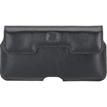 Imagem de Venito Coldre de couro universal Rome compatível com iPhone 14-13-12 Pro Max, Galaxy S23-S22-S21-S2 (Ultra-Plus) Note 2 Ultra e telefones com tamanho de tela de 6,5 polegadas ou menor (preto antigo)