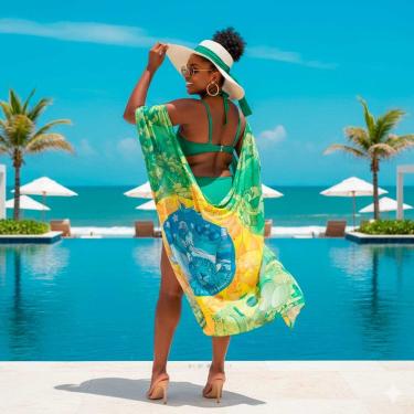 Imagem de Canga/Pareô Praia e Piscina Brasil Diversidade 1,00x1,50m - Fera Print