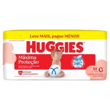 Imagem de Fralda Huggies Descartável Máxima Proteção G 92 Unidades