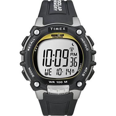 Imagem de Timex Relógio masculino Ironman Classic 100 44 mm, Preto/Amarelo, One Size, Clássico
