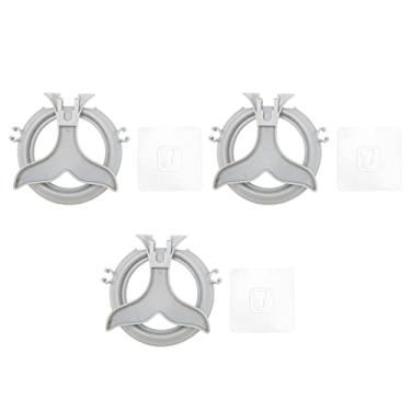 Imagem de CUOFYUNL 3 peças de suporte de secador de cabelo montado na parede, suporte de secador de cabelo adesivo à prova d'água fofo para banheiro e banheiro