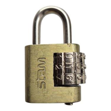 Imagem de Cadeado Segredo Zamac Latonado STAM 25mm Dourado