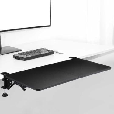 Imagem de Yaocom Extensor de mesa dobrável, bandeja de teclado de 76 x 30 cm, extensor de teclado para mesa de mesa, descanso de braço, bandeja de gaveta dobrável para dormitório, escritório, bar de cozinha