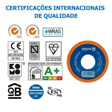 Imagem de Kit 10 Fita Veda Rosca 12mm 10 Metros Vedação Hidráulica Canos Torneiras Teflon
