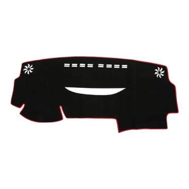 Imagem de VekAuto Capa de painel compatível com Toyota Venza 2008-2017, poliéster antiderrapante preto vermelho painel painel capa tapete