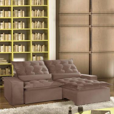 Imagem de Sofá Retrátil E Reclinável 2.50m Veludo Montano Cappuccino