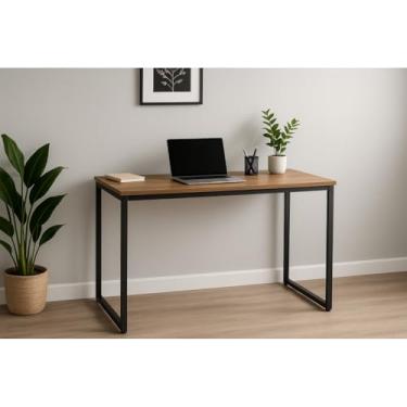 Imagem de Mesa de Trabalho Industrial 90cm Cabe em Espaços Pequenos Para Apartamento, Escritório Ideal para Inquilinos e Profissionais(Cerejeira,Somente a Madeira 90x45)