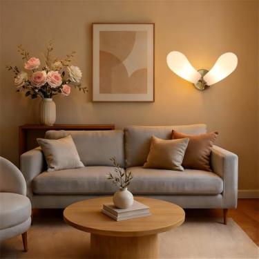 Imagem de OUFULA Berinjela Moderna Lâmpada De Parede LED Personalidade Criatividade Sala Quarto Restaurante Villa Decoração De Casa Corredor Parede Scon (Branco A 2 luzes)