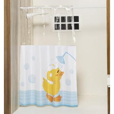 Imagem de Cortina para Box de Banheiro Impermeável com Ilhós (PATO)