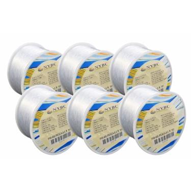 Imagem de Kit com 6 Rolos Fio de Nylon NYBC 0,20mm Transparente 2000m Cada para Artesanato, Bijuterias, Costura, Pesca Leve e Projetos DIY