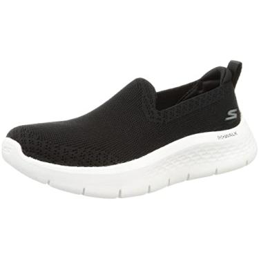 Imagem de Skechers Tênis feminino Go Walk Flex-Bright Summer, Preto/branco, 6 Narrow