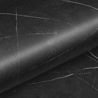 Imagem de Livelynine Papel de contato para bancada de mármore preto 40 x 500 cm para bancadas, papel de parede à prova d'água para banheiro, cozinha, vinil, ardósia de carbono
