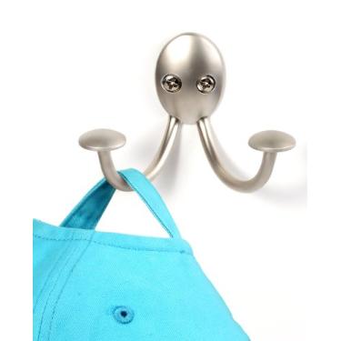 Imagem de Spectrum Ganchos de ponta dupla para pendurar casacos, toalhas, roupões, roupas, mochilas, bolsas, armário, banheiro, entrada, montagem fácil, metal, parafuso duplo em gancho decorativo de parede para